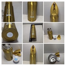 Space Shuttle Gold Bullet Thermos Water Coffee Bottle Wall Stainless Ste... - £23.47 GBP