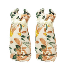 Lot of 2 Allary Leaves Print Dress Shaped with Ribbon Pin Cushion, Beige... - $169.45 MXN
