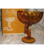 Indiana Glass Lotus Blossom Compote-Amber-1960&#39;s-1970&#39;s - £14.07 GBP