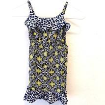 Girl's Children's Place Blue Lime Spaghetti Strap Paisley Print Dress.  Size 5 - $6.89