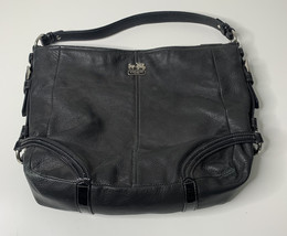 Coach black leather shoulder bag purse J5 - £42.17 GBP