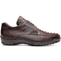 Genuine caiman hornback and original lizard skin Crater Brown image 2