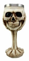 Ossuary Skeletal Claw Hand Skull Wine Drink Goblet Chalice Cup Figurine 6oz - £18.75 GBP