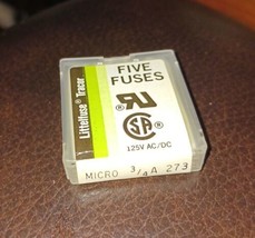 Lot of 1 Box Littlefuse Micro 3/4A (0.750) 273 series 125V - 5pcs SHIPs ... - $14.70