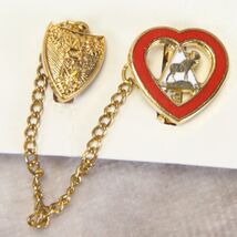 WOTM Women of The Moose FHC Pin Heart Shield Faith Hope Charity Gold Tone - $6.16
