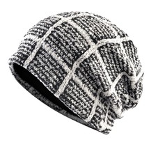 Knitted beanies hat men knitting mixed color plaid bonnet gorras women s spring fashion thumb200