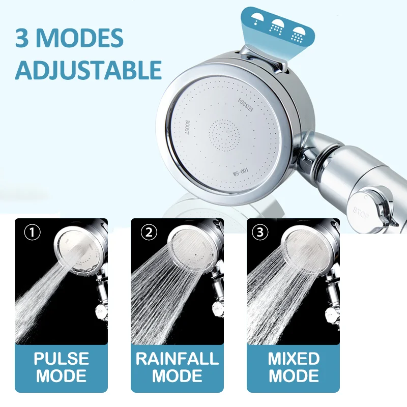 House Home 3 Mode Shower Head Adjustable with Filter High Pressure Water Saving  - £35.16 GBP