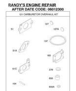 Carburetor overhaul kit Briggs &amp; Stratton # 792383 - $22.99