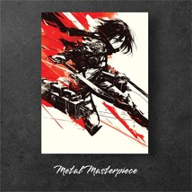 Attack on Titan Anime, Mikasa Ackerman Alum Wall Decor Metal Art Canva Poster - £7.43 GBP+