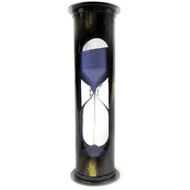 Nautical &quot;THE MERY ROSE&quot; Brass Sandglass 6&quot; Hourglass 5 Min Blue Sand Timer - £22.89 GBP