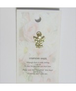 Sympathy Angel Pin Gold brooch hatpin lapel Crystal - $5.41 CAD