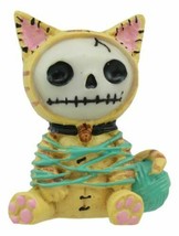 Furrybones Tabby Mao Mao Entangled With Yarn Kitty Cat Skeleton Figurine 2.5&quot;H - £12.05 GBP
