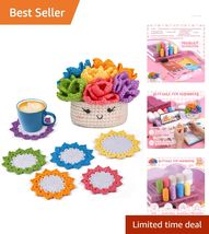 6-Piece Beginner Crochet Kit: Create Colorful Potted Plant Coasters - $31.63