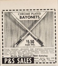 1968 Magazine Novelty Print Ad Decorative Chrome Bayonets P&amp;S Sales Tulsa,OK - £5.76 GBP