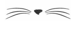 Cat Nose and Whiskers - machine embroidery design - £2.79 GBP