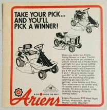 1973 Print Ad Ariens Riding Mowers &amp; Lawn Tractors Brillion,WI - £7.39 GBP