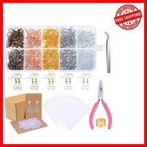 DIY Earring Supplies Set: 1350pcs in Gold, Silver, Rose Gold &amp; More - $22.76