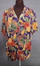 Alfred Dunner Womens Top Sz 16W Tropical Button Up Short Sleeve Rayon Blouse USA - £11.95 GBP