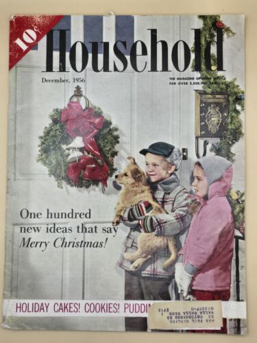 HOUSEHOLD - December 1956 - Holiday Cakes! Cookies! Pudding! - VTG Magazine - $15.47