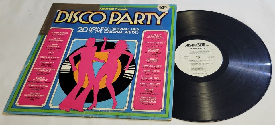 Adam VIII Presents Disco Party - 12&quot; Vinyl Music Record - 1975 - $5.93