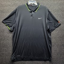 Nike Tiger Woods Collection Men&#39;s Sz XL Black Green Lake Presidential Golf Polo - £15.46 GBP