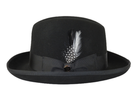 Men Bruno Capelo Dress Hat Australian Wool Homburg Godfather GF100 Black - £55.33 GBP