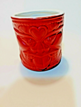 Tiki Mug Hearts Devil Tongue Red  Wide  Mouth 4&quot; - £17.58 GBP