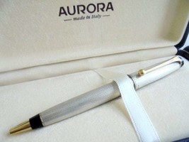 AURORA OPTIMA ball pen in SILVER Sterling 925 and gold plated + Gift box... - $290.00