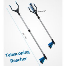 MOBB Telescoping Reacher Grabber - Extends 40-inches, Rotating Claws, Da... - £18.95 GBP