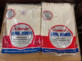 J.E. Morgans Long Johns New Old Stock Shirt and Pants Size Large Medium Weight - £30.91 GBP