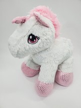 11&quot; Dan Dee Unicorn White Pink Stars Iridescent Feet Plush Stuffed Toy B308 - £11.74 GBP