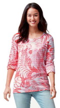 $125 Tommy Bahama Coral Palms Top Small 2 4 Coral Breathable Knit Boatneck Tunic - £55.82 GBP