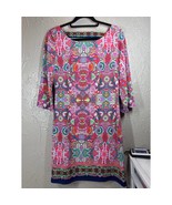 Laundry Shelli Segal Pink Print Shift Dress Calypso Paisley Floral Women... - $930.30 MXN
