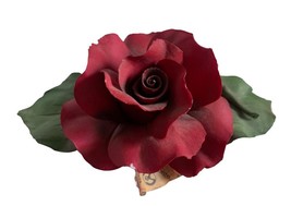 Dea Capodimote Red Rose with Leaves porcelain figure Made in Italy - £7.00 GBP