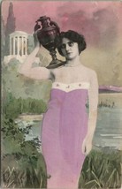 Greecian Beauty Woman with Urn  1911 Macksville KS to Palmer MO Postcard... - $11.95