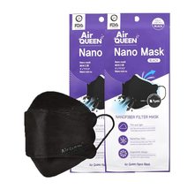 Air Queen [2 Pack] of Black Nano Fiber Filter Facial Safety Mask, Individually P - £6.27 GBP