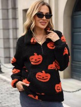 Jack-O&#39;-Lantern Half Zip Long Sleeve Sweatshirt - £32.33 GBP