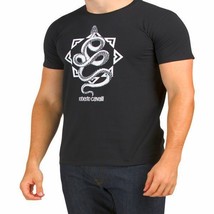Roberto Cavalli T-Shirt Mens Size Large Black Luxury Designer Short Sleeve Tee - £27.86 GBP