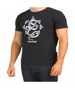 Roberto Cavalli T-Shirt Mens Size Large Black Luxury Designer Short Slee... - £27.24 GBP