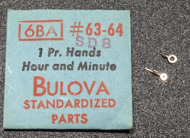 NOS Genuine Bulova 6BA SD8 - HR/MIN Watch Hands Set/Pair #63-64 Silver - Diamond - £11.07 GBP