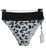 DKNY Blue Leopard Print High Waist Bikini Swim Bottoms Size Medium - $19.99