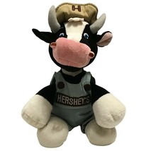 Hersheys Chocolate World Plush Cow Bull Wearing Overalls Farmer Mascot 14&quot; - £19.82 GBP