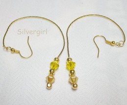 Long Chain Holiday Shoulder Crystal Duster Earrings Red Yellow Gold - $187.34 MXN