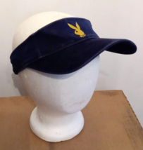 Playboy Golf Visor Cap Navy Blue Yellow Bunny Y2K VTG adjustable Sun Visor Hat - $24.70