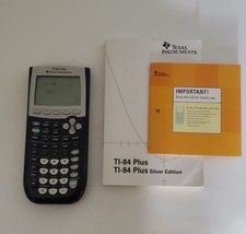 Texas Instruments TI-84 Plus Graphing Calculator Black W Manual &amp; CD Sof... - $32.50
