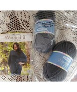 Two (2) Herrschners ~ 1 lb ~ GRAY ~ Worsted 8 ~ Yarn Skeins ~ EASY KNIT ... - £23.53 GBP