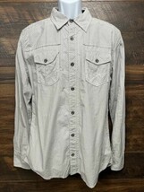 BKE Buckle Button Down Shirt Mens Size L Athletic Fit Blue White Thin St... - $13.30