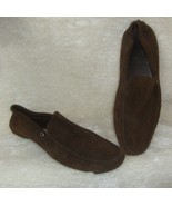 Coach EVAN Brown Embossed Suede Slip-On Monogram Loafers Men Size 11.5 D - $94.64 CAD