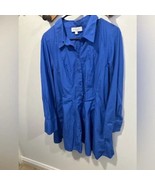 NWOT Witchery Blue Shirt Dress US 12 AUS 16 Button Front Lyocell Cotton ... - $89.00