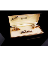 Personalized Charles Cufflinks set / Tieclip / Vintage Swank set / origi... - £139.88 GBP